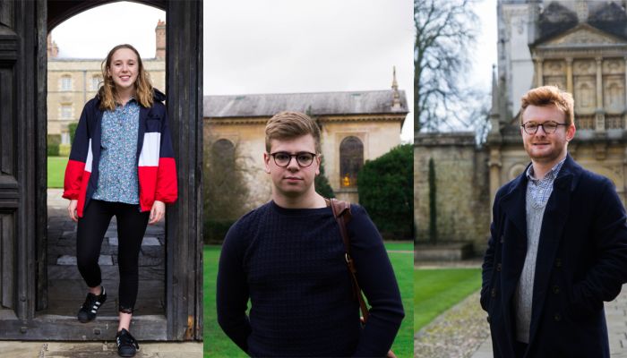 The three candidates for the CUSU Presidency: Daisy Eyre, Keir Murison and Jack Drury Lucas Chebib