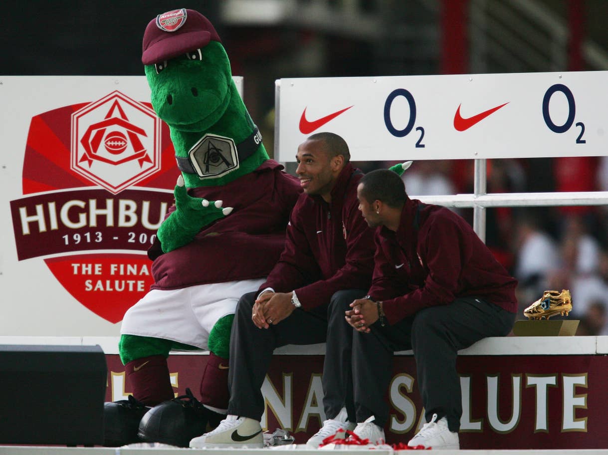 Arsenal mascot Gunnersaurus Arsenal mascot Gunnersaurus