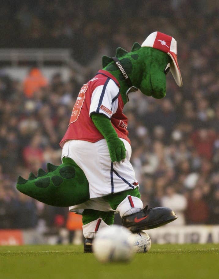 Arsenal mascot Gunnersaurus Arsenal mascot Gunnersaurus
