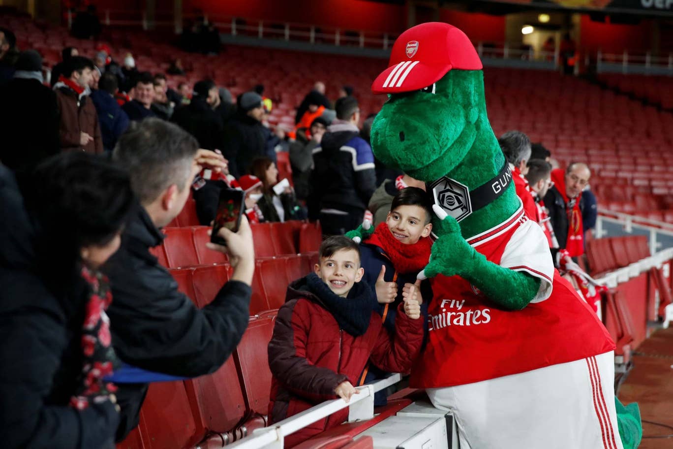 Arsenal mascot Gunnersaurus Arsenal mascot Gunnersaurus