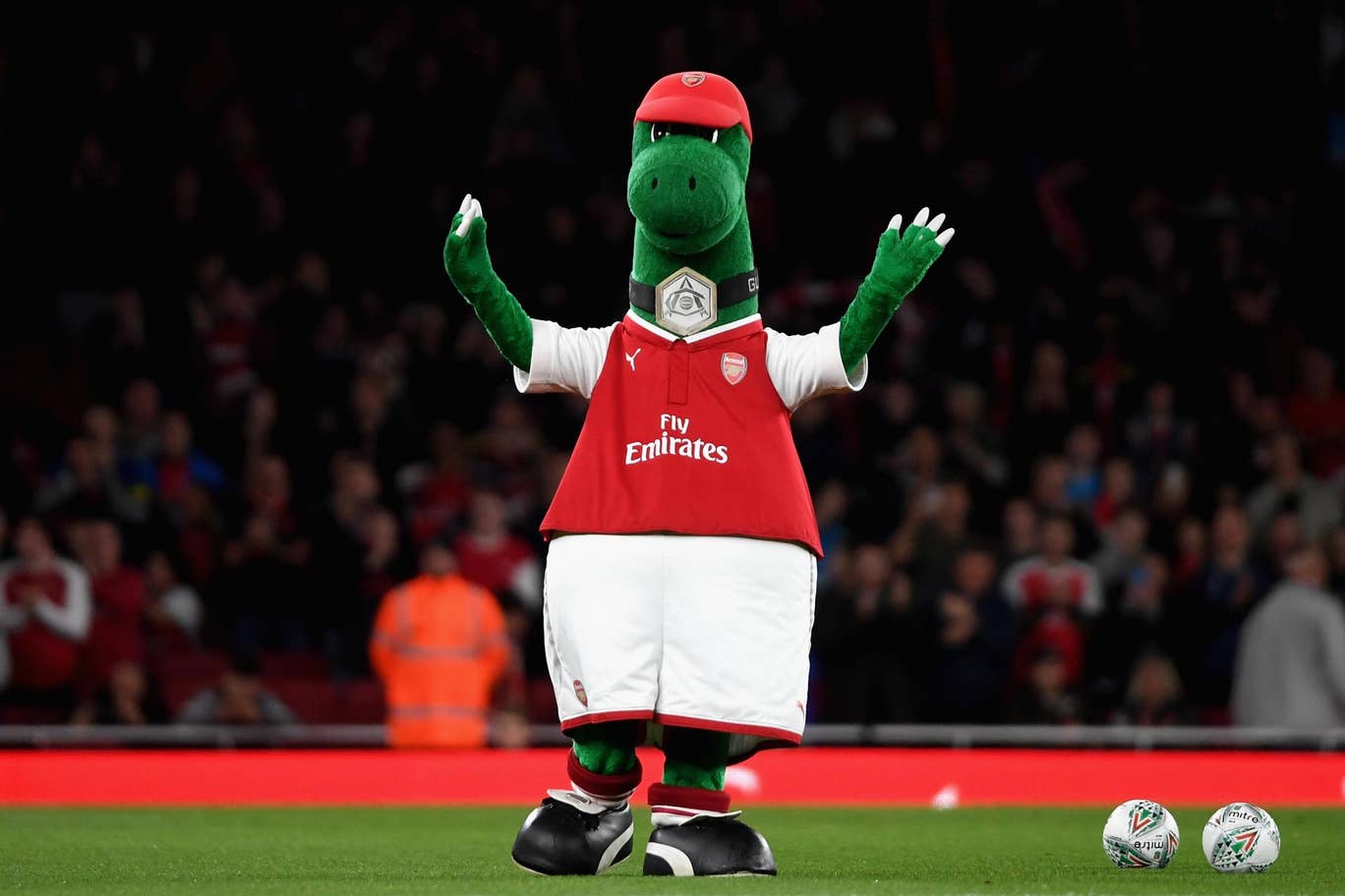 Arsenal mascot Gunnersaurus Arsenal mascot Gunnersaurus