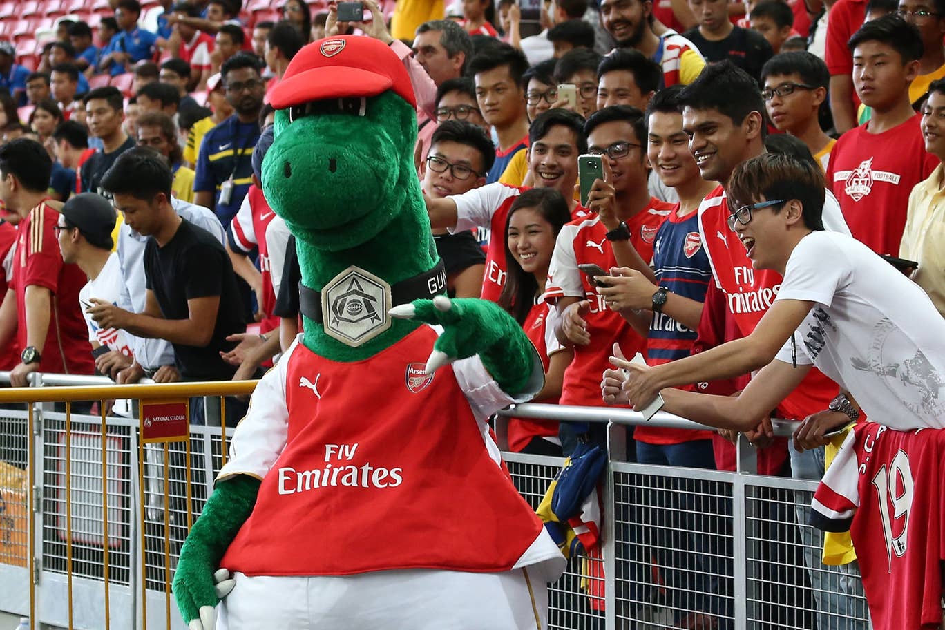 Arsenal mascot Gunnersaurus Arsenal mascot Gunnersaurus